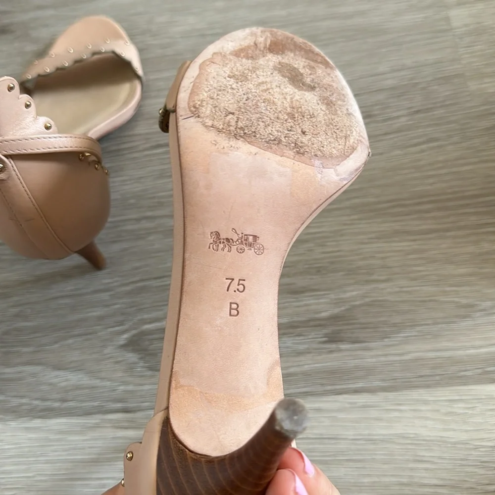 Coach Monica Scalloped Leather Heels